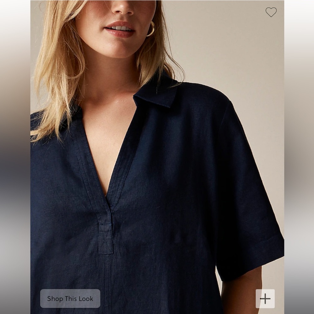 J.Crew Tall Bungalow Popover Dress in Linen - Picture 2 of 6